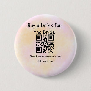 Simple minimal bachelorette buy a bride drink wate 6 cm round badge