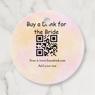 Simple minimal bachelorette buy a bride drink wate favour tags