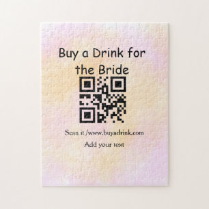 Simple minimal bachelorette buy a bride drink wate jigsaw puzzle