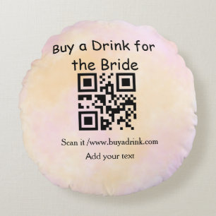 Simple minimal bachelorette buy a bride drink wate round cushion