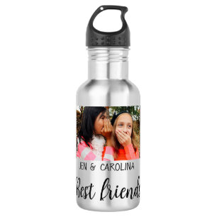 simple minimal best friends name add photo text le 532 ml water bottle