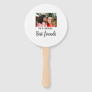 simple minimal best friends name add photo text le hand fan