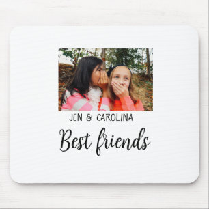 simple minimal best friends name add photo text le mouse mat