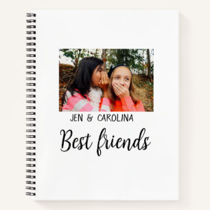 simple minimal best friends name add photo text le notebook