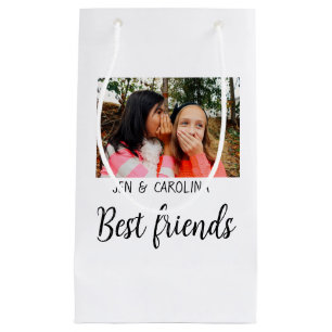 simple minimal best friends name add photo text le small gift bag