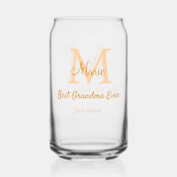 simple minimal best Grandma ever orange monogram