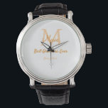 simple minimal best Grandma ever orange monogram Watch<br><div class="desc">beautiful design</div>