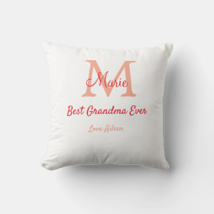 simple minimal best Grandma ever red monogram text Cushion