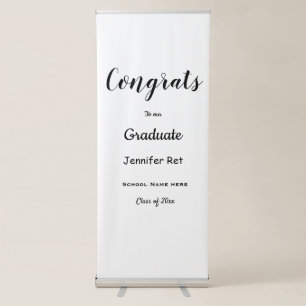 simple minimal black calligraphy graduation  banne retractable banner