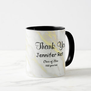simple minimal black calligraphy graduation marble mug