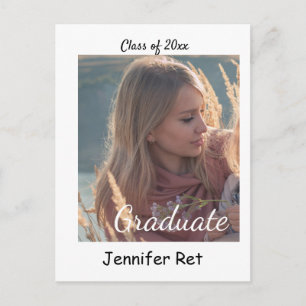simple minimal black calligraphy graduation postc postcard