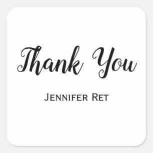 simple minimal black calligraphy graduation   square sticker