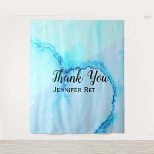 simple minimal black calligraphy thank you add nam tapestry