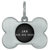 Simple minimal black custom personalised dog bone