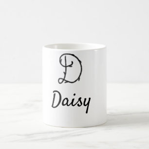 Simple minimal black monogram letter D add name T Coffee Mug