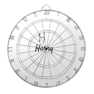 Simple minimal black monogram letter H add name Dartboard