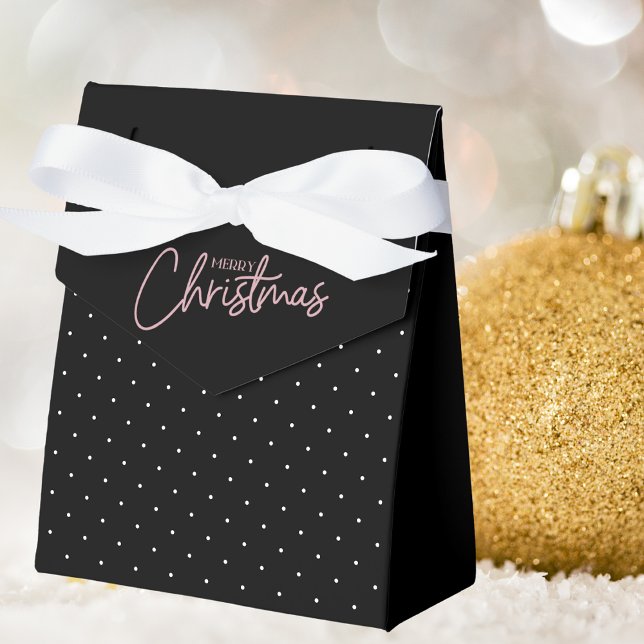 Simple Minimal Black & White Merry Christmas Favour Box (Creator Uploaded)