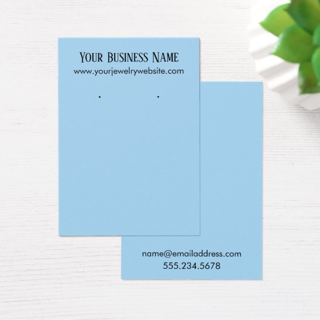 Simple, Minimal Blue Earring Holder Display Cards (Desk)