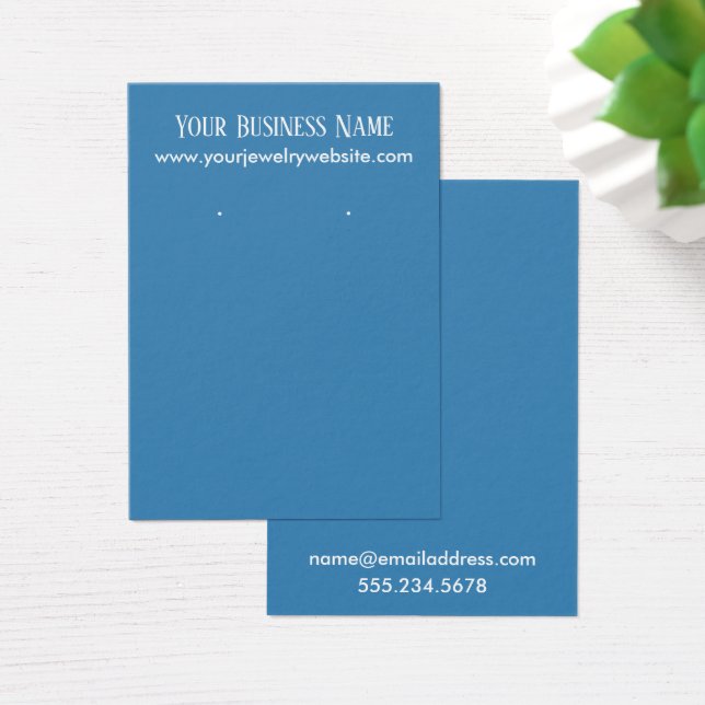 Simple, Minimal Blue Earring Holder Display Cards (Desk)