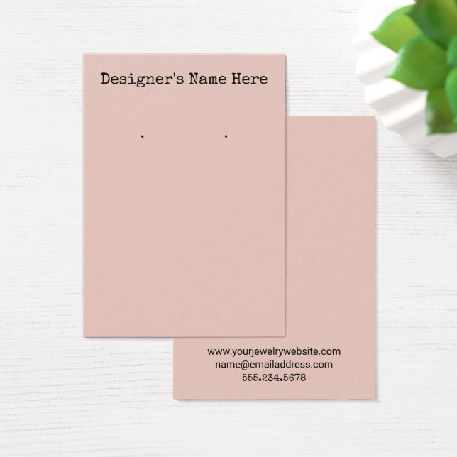 Simple Minimal Blush Earring Holder Display Cards (Desk)