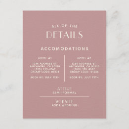 Simple Minimal Blush Ecru Wedding Detail Enclosure