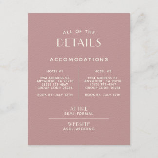 Simple Minimal Blush Ecru Wedding Detail Enclosure