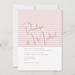 Simple Minimal Blush Pink Wedding Invitation