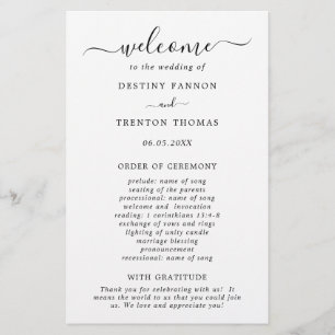 Simple Minimal Budget Wedding Program Flyer