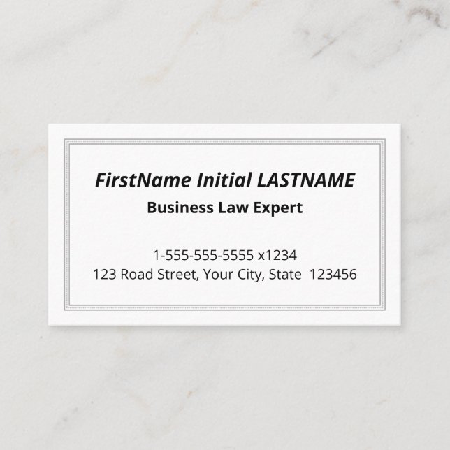 Simple, Minimal Business Card (Front)