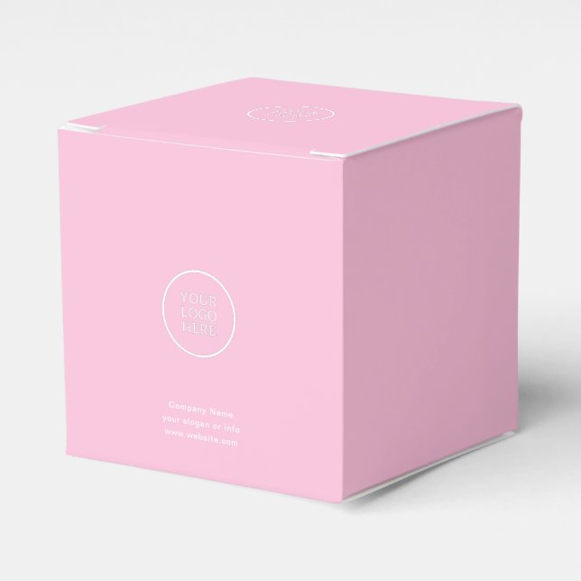Simple Minimal Business Company Logo Pink  Favour Box (Front Side)