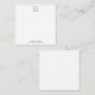 Simple Minimal Business Logo Branded Blue Border Card
