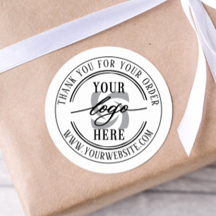 Simple Minimal Business Logo Custom Classic Round Sticker