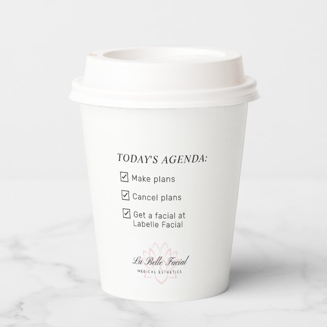 Simple Minimal Business Logo Custom Paper Cup (Back)