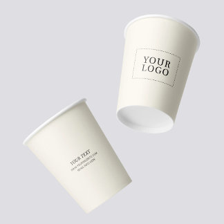 Simple Minimal Business Logo Custom Paper Cup