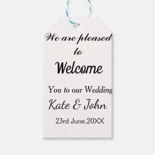 Simple minimal calligraphy add your name wedding w gift tags