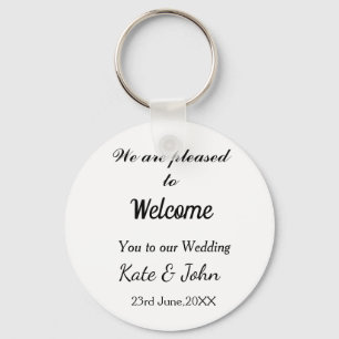 Simple minimal calligraphy add your name wedding w key ring
