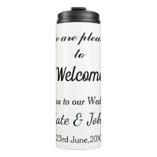 Simple minimal calligraphy add your name wedding w thermal tumbler