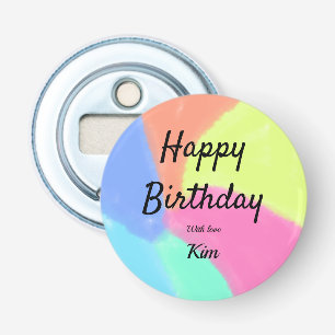 simple minimal calligraphy happy birthday custom a bottle opener