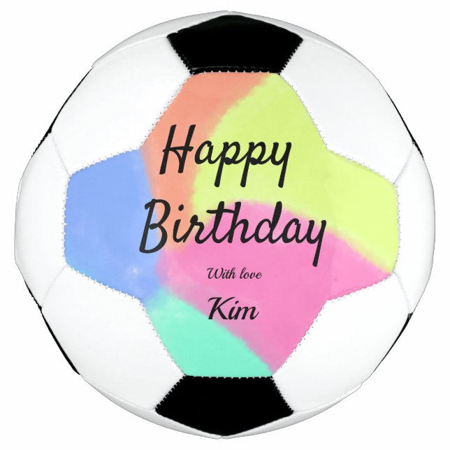 simple minimal calligraphy happy birthday custom a football (Front)