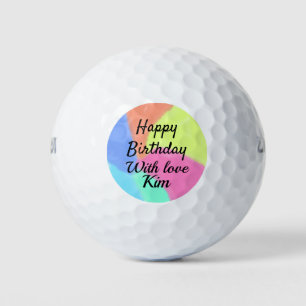 simple minimal calligraphy happy birthday custom a golf balls