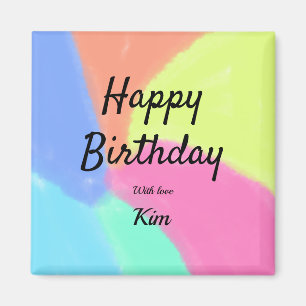 simple minimal calligraphy happy birthday custom a magnet