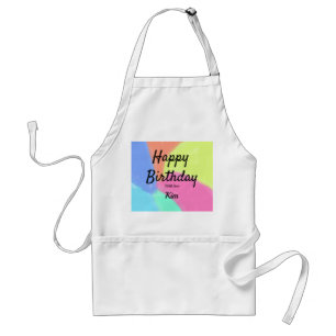 simple minimal calligraphy happy birthday custom a standard apron