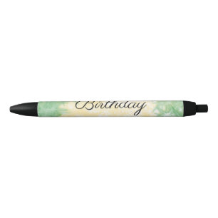simple minimal calligraphy happy birthday custom   black ink pen