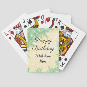 simple minimal calligraphy happy birthday custom playing cards
