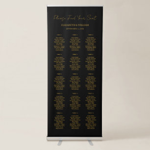 Simple & Minimal Calligraphy Script Seating Chart Retractable Banner