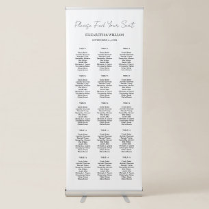 Simple & Minimal Calligraphy Script Seating Chart Retractable Banner