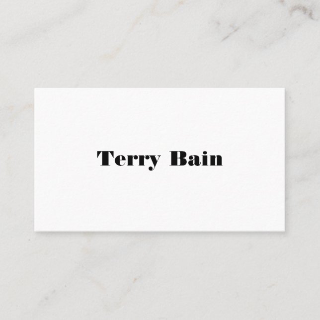 Simple Minimal Centre Front and Back Business Card (Front)