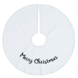 simple minimal christmas add your photo text brus brushed polyester tree skirt