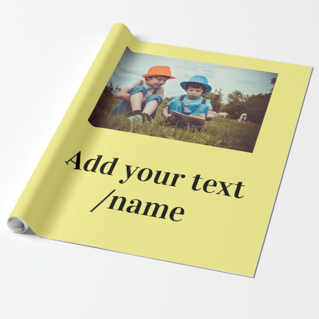 simple minimal christmas add your photo text     w wrapping paper (Unrolled)