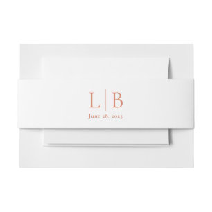 Simple Minimal Citrus Grove Monogram Wedding Invitation Belly Band